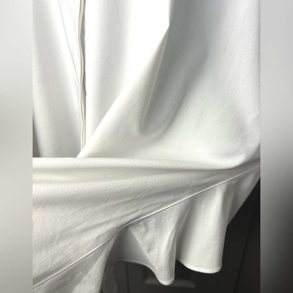 Finley Shirt Button Down White Flutter Hemline Si… - image 6